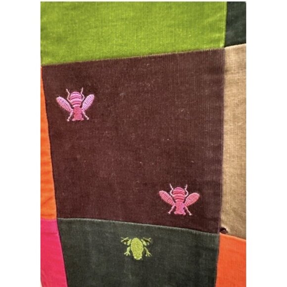 Lilly Pulitzer Patchwork Corduroy Pants Vintage White Label NEW Sz 0 Brown Green - Picture 10 of 14